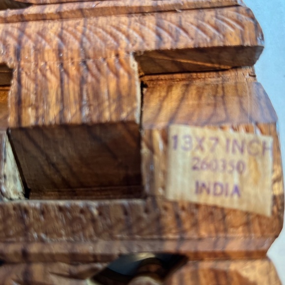 Hand Carved Wood Folding Book Rack Magazine Holder Made in India - Picture 4 of 4